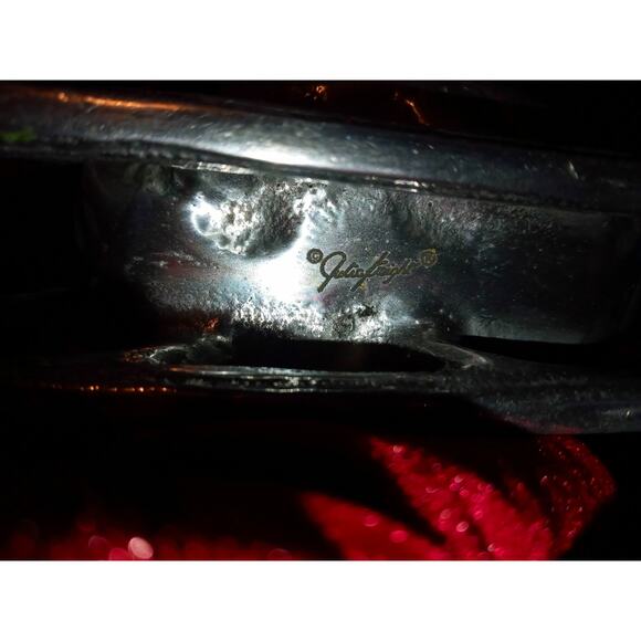 Julia Knight Holly Sprig 5.5" Petite Sleigh Bowl Mojito Enamel & mother of pearl - Picture 7 of 7